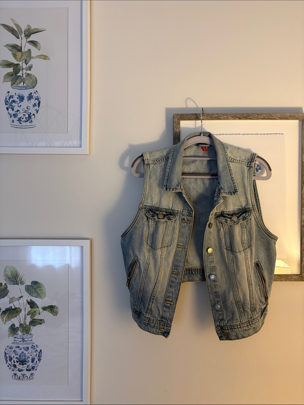 H&M Light Blue Denim Vest